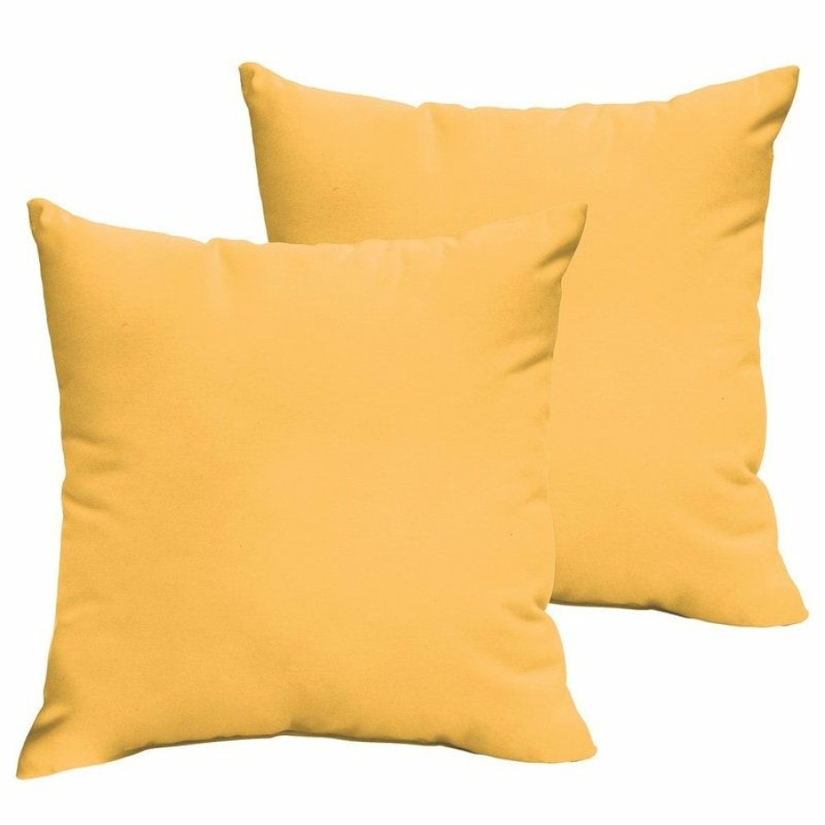 Outdoor Decor * Best Sale Mozaic Home Corrigan Sunbrella Outdoor Square Pillow, Set Of 2, Yellow, 18 18