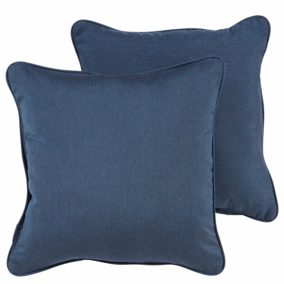 Outdoor Decor * New Mozaic Home Corrigan Sunbrella Outdoor Square Pillow, Set Of 2, Indigo, 18 18