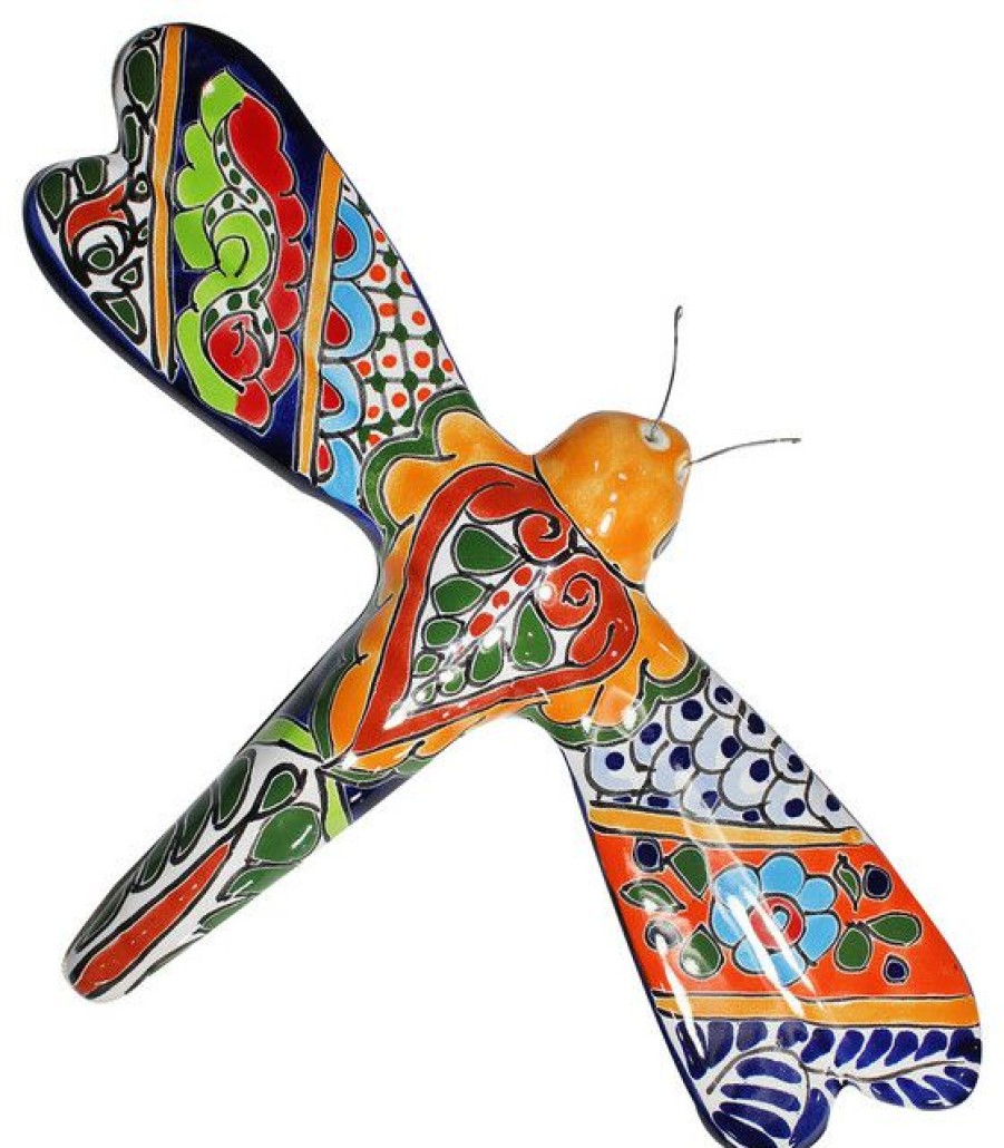 Outdoor Decor * Best Pirce Tierra Fina Talavera Large Dragon Fly, F