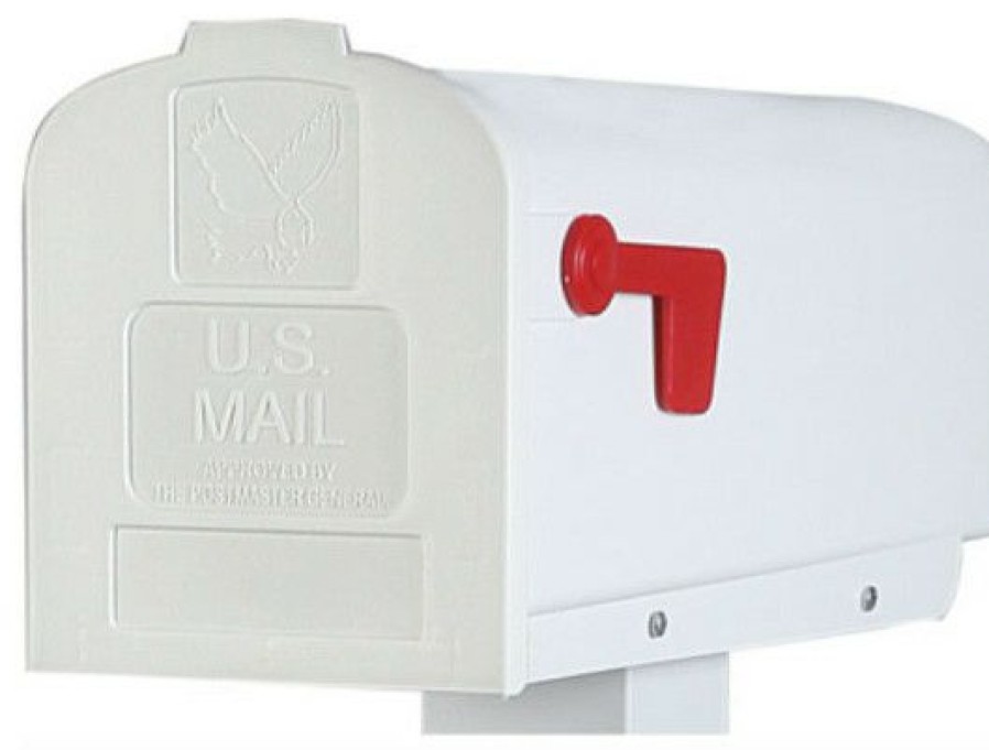 Mailboxes * Best Pirce Solar Group Gibraltar Pl10W0201 Parson Post Mount Polypropylene Rural Mailbox, White