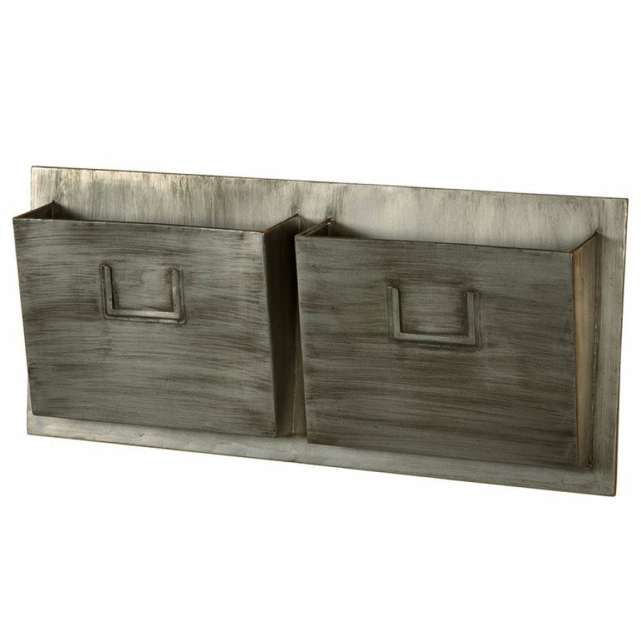 Mailboxes * Coupon Linon Home Decor Products Linon Industrial Metal Horizontal Two Slot Mailboxin In Gray