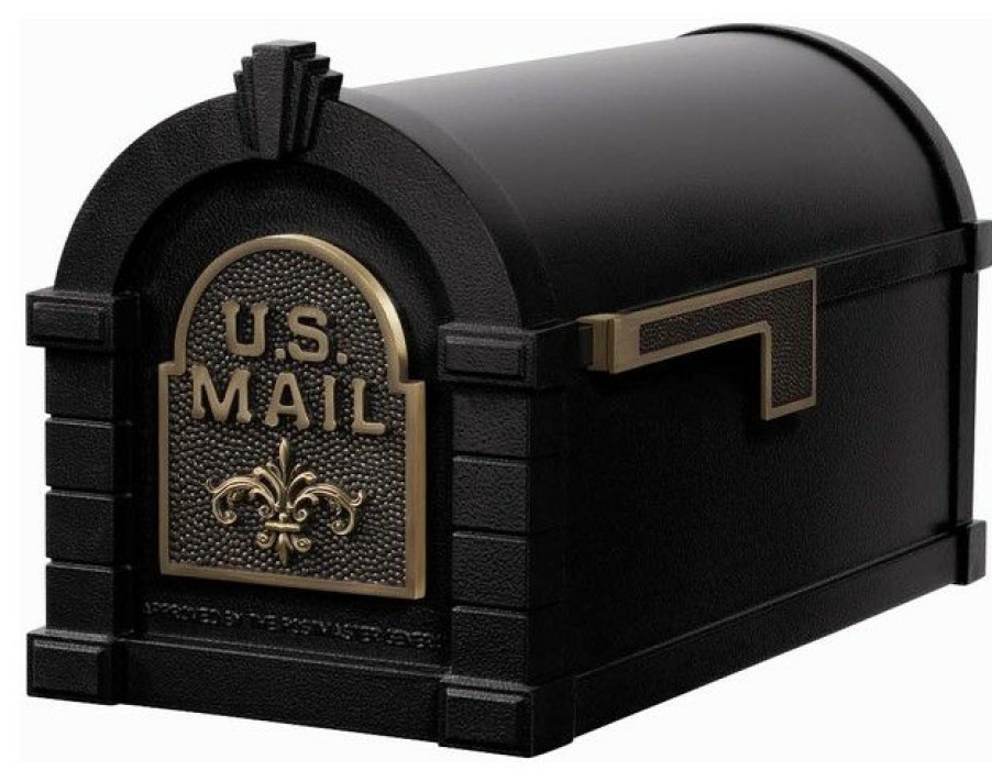 Mailboxes * Flash Sale Gaines Mfg Keystone Curbside Black Mailbox, Antique Bronze, Fleur-De-Lis