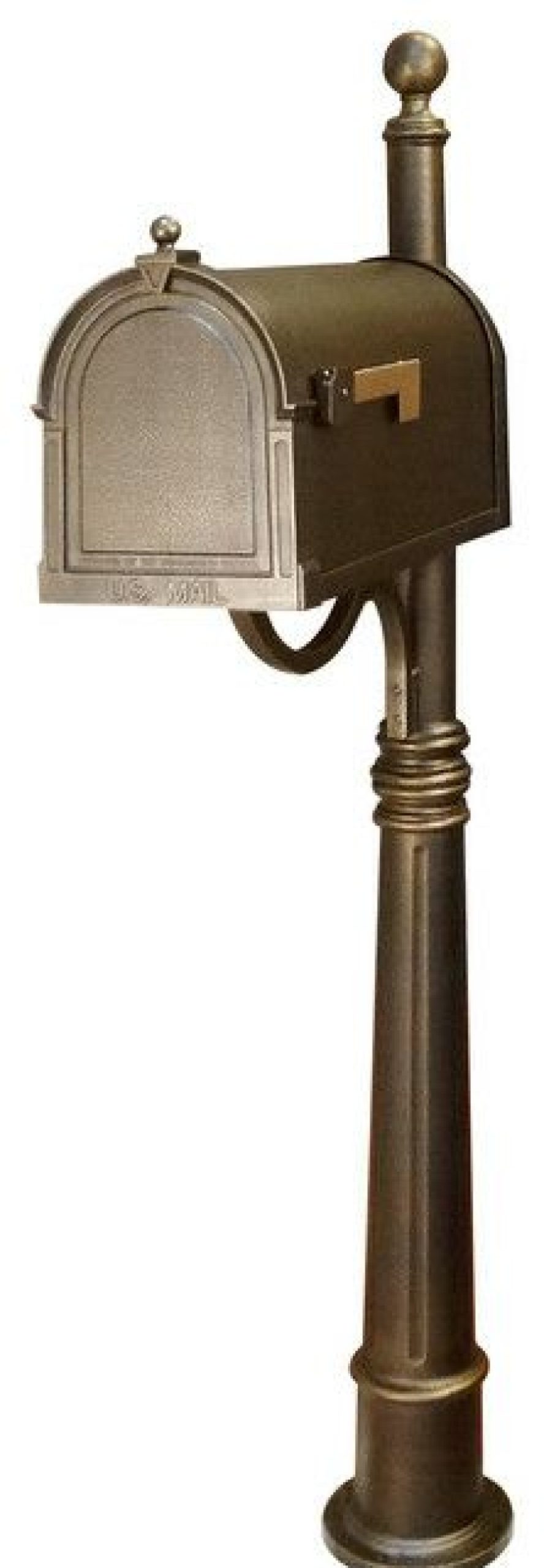 Mailboxes * Buy Special Lite Products Company Berkshire Curbside Mailbox With Ashland Mailbox Post Unit, Hand Rubbed Bronze