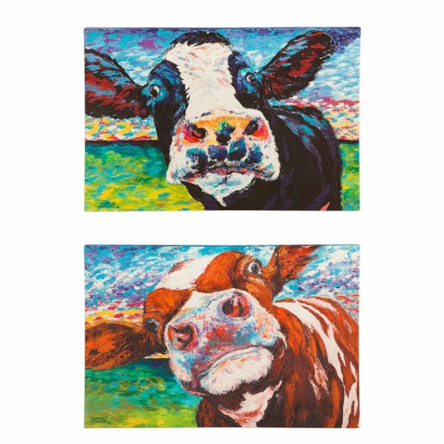 Outdoor Decor * Coupon Cape Craftsmen Curious Cow 36 X 24 Outdoor Wall Canvas, 2 Assorted