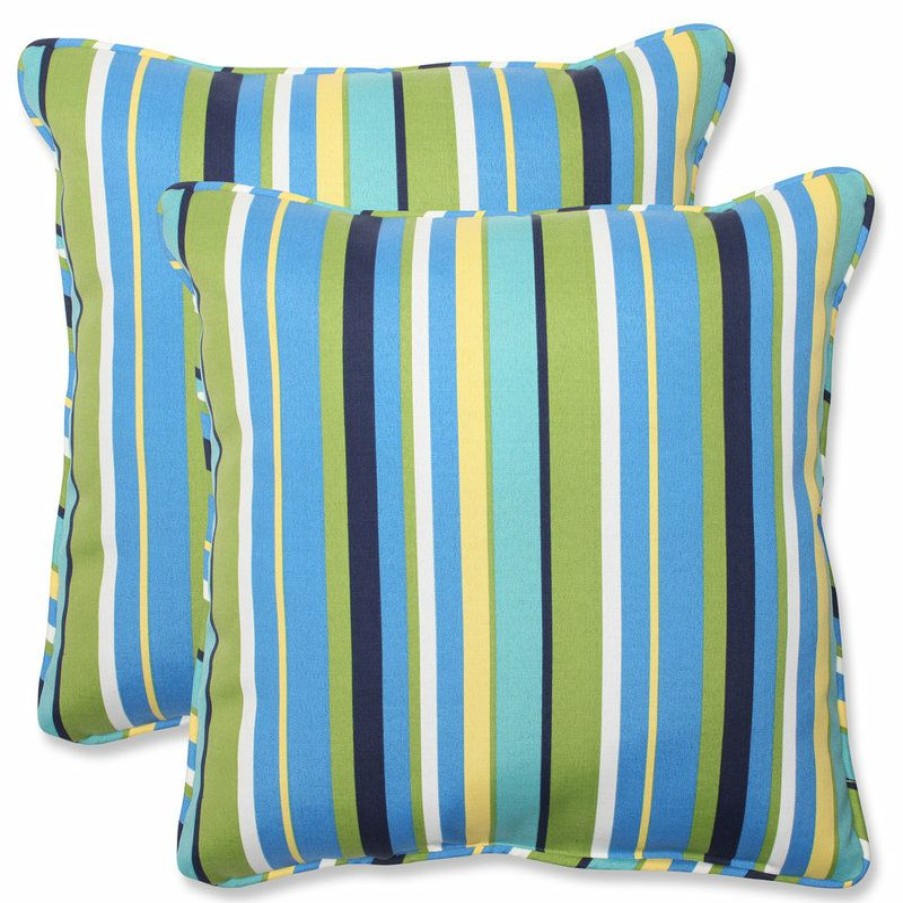 Outdoor Decor * Cheapest Pillow Perfect Inc Topanga Stripe Lagoon 18.5 Throw Pillow, Set Of 2