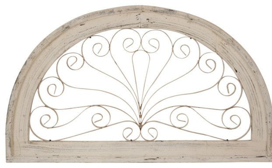 Outdoor Decor * Wholesale Mexican Imports Half Arch- Architectural Farmhouse Decor, Vintage White