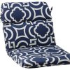 Outdoor Decor * New Pillow Perfect Inc Carmody Navy Rounded Corners Chair Cushion