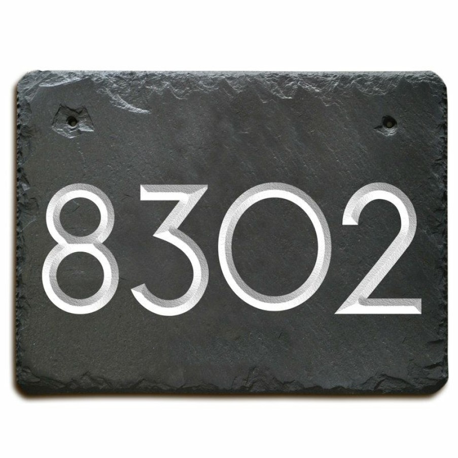 House Numbers * Cheapest The Slate Masons Modern Slate Address Plaque, Carved Numbers, House Sign/Marker