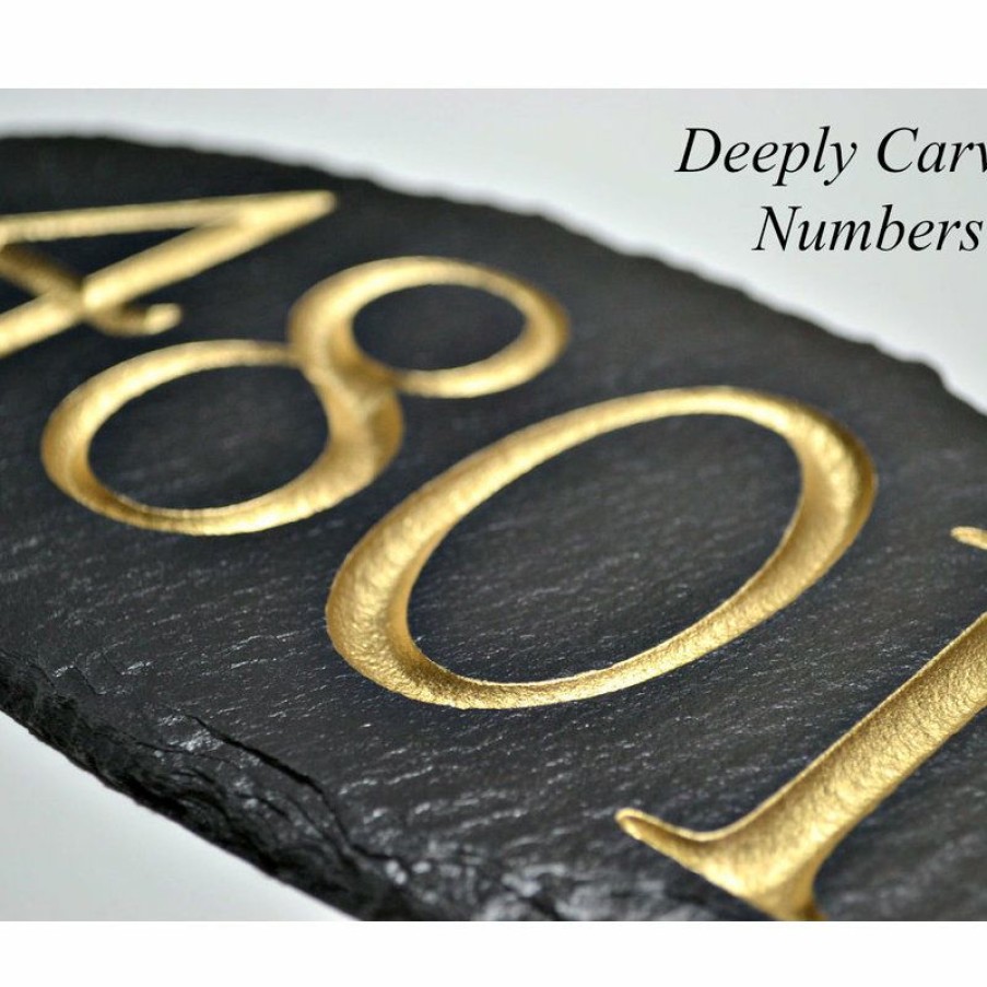 House Numbers * Cheapest The Slate Masons Modern Slate Address Plaque, Carved Numbers, House Sign/Marker