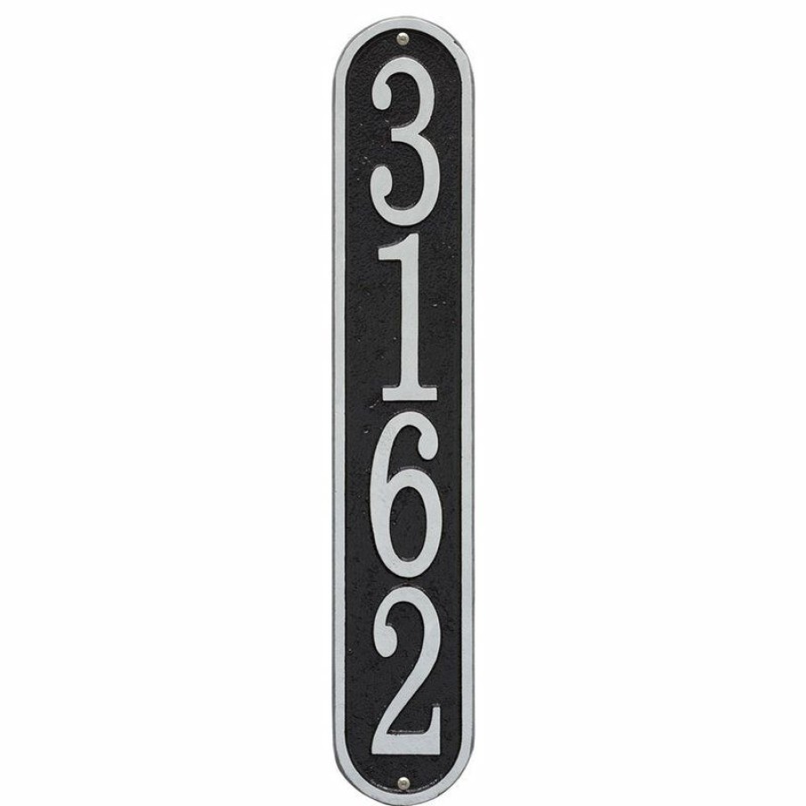 House Numbers * Cheapest Whitehall Address Sign House Number Plaque, Vertical Oval-Black/Silver