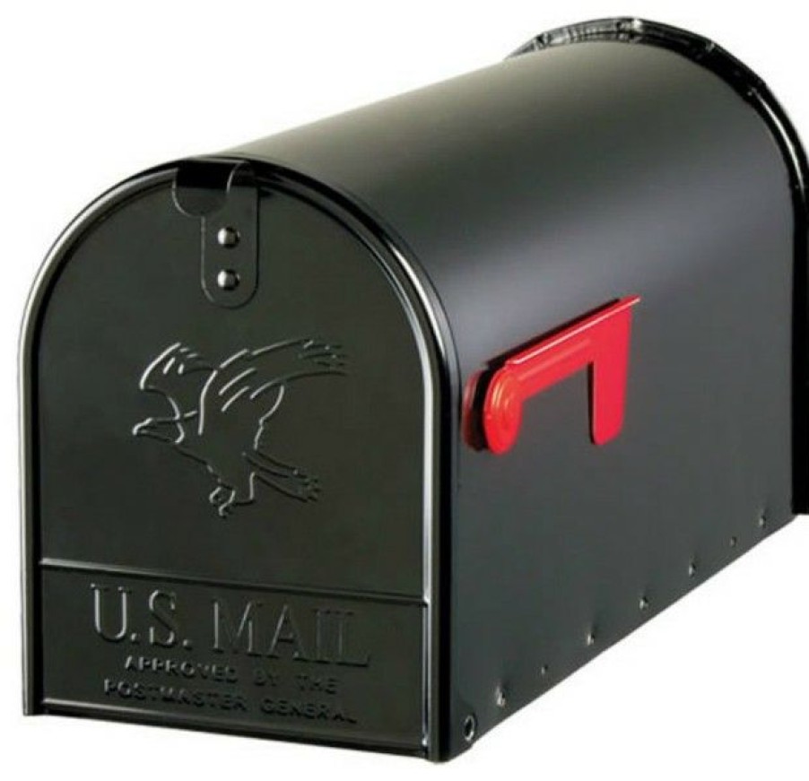 Mailboxes * Deals Solar Group Gibraltar E1600B00 Elite Post Mount Mailbox With Steel Latch, Black, Large