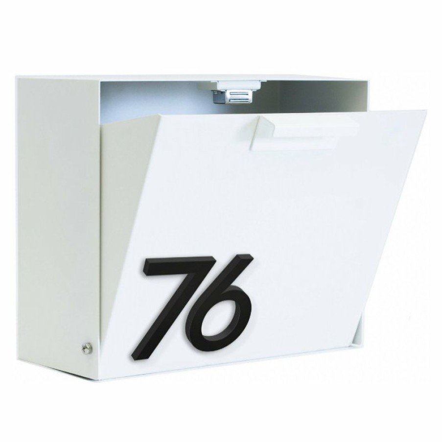 Mailboxes * Hot Sale Modern Aspect Cubby Wall Mounted Mailbox W/ House Numbers, White, With Numbers