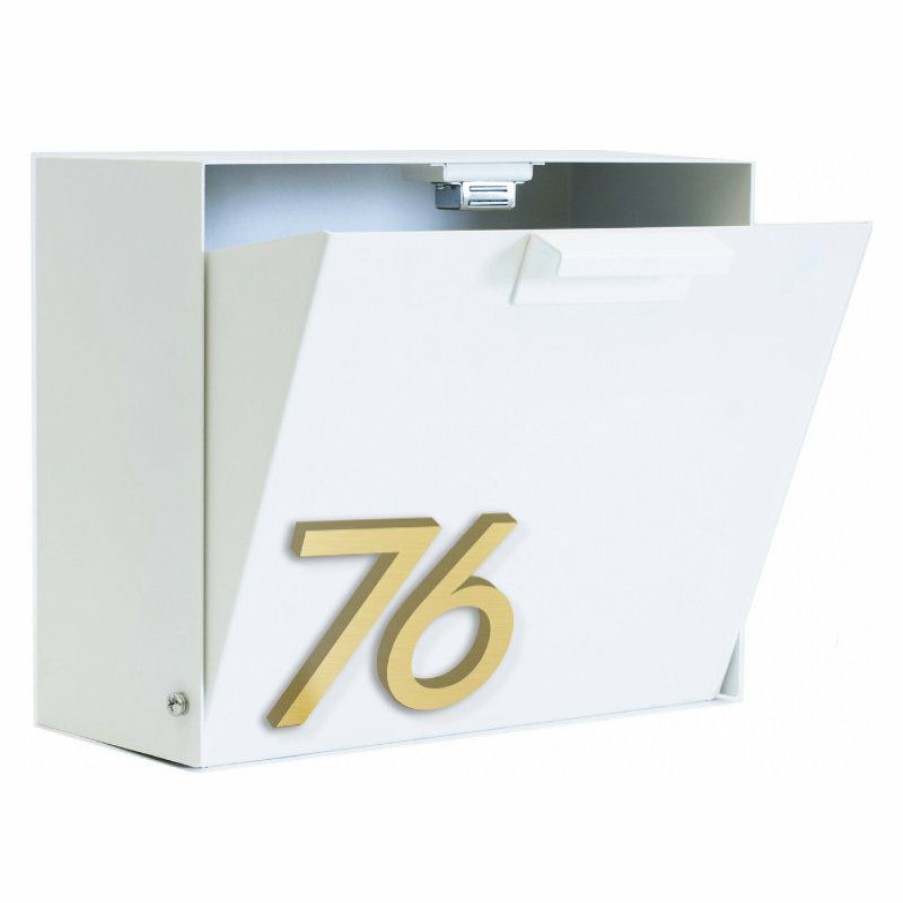 Mailboxes * Hot Sale Modern Aspect Cubby Wall Mounted Mailbox W/ House Numbers, White, With Numbers