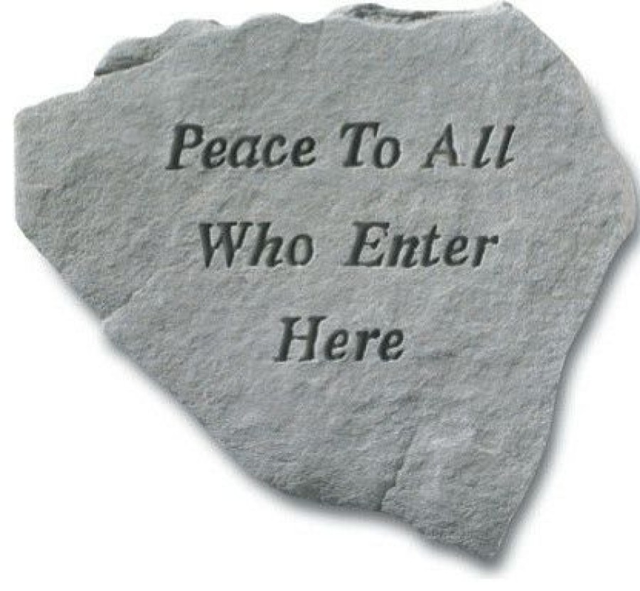 Outdoor Decor * Top 10 Kay Berry Inc "Peace To All Who Enter Here" Garden Stone