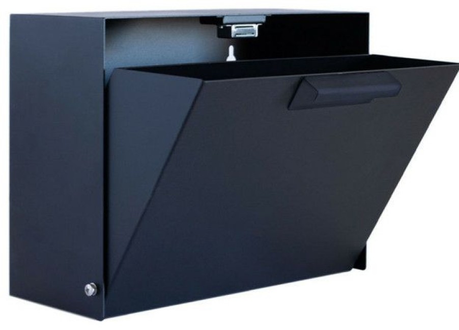 Mailboxes * New Modern Aspect Cubby Wall Mounted Mailbox W/ House Numbers, Black, Without Numbers