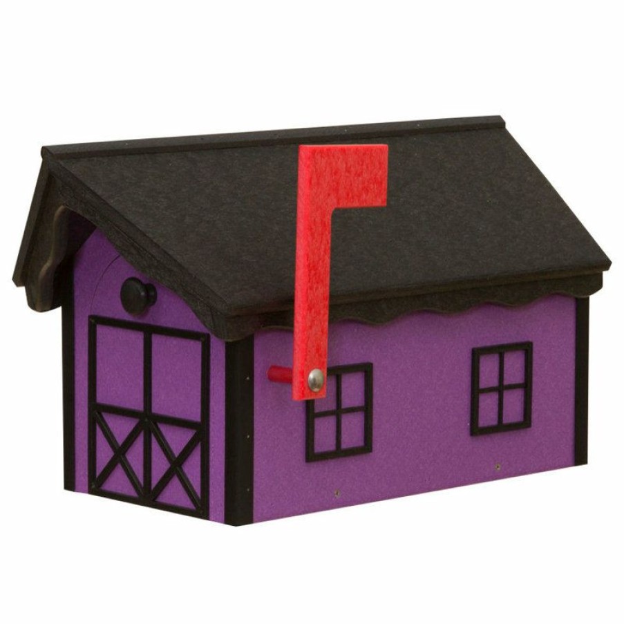 Mailboxes * Outlet Horse Barn Weatherproof Mailbox, Usa Handmade, Black, Purple