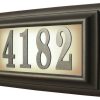 House Numbers * Cheap Qualarc Edgewood Large Lighted Address Plaque In Oil Rub Bronze Frame Color