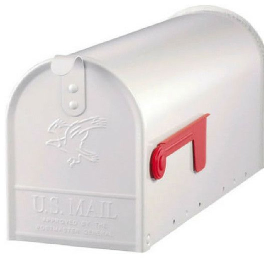 Mailboxes * Deals Solar Group Gibraltar E1100W00 Elite Post Mount Rural Mailbox, Standard Size T1, White