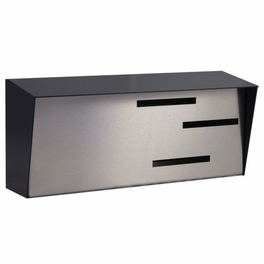 Mailboxes * Best Deal Mid Century Modern Mailbox, Black And Stainless