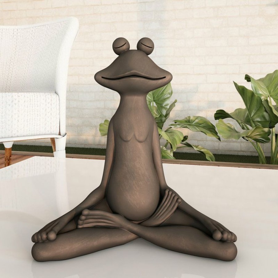 Outdoor Decor * Cheap Meditating Frog Statue-Resin Animal Yoga Figurine By Pure Garden