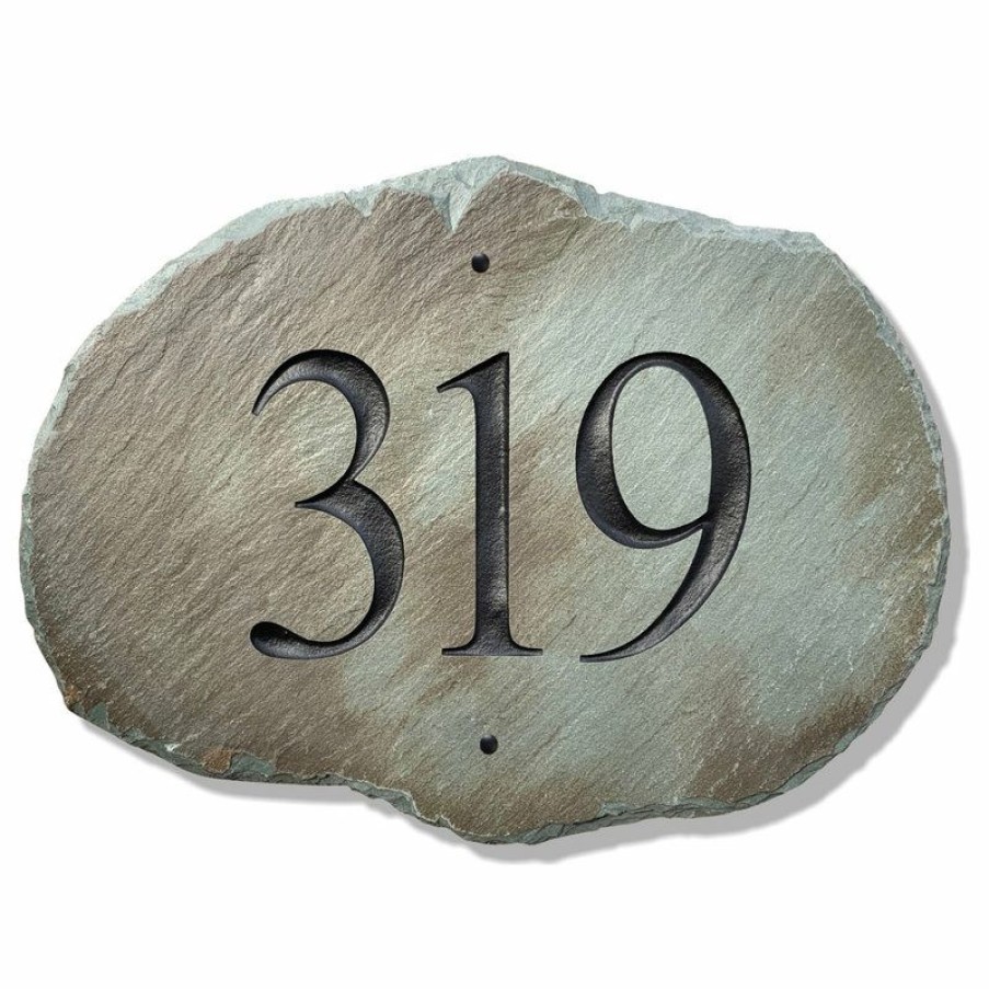 House Numbers * Top 10 The Slate Masons Carved Stone House Numbers / Address Plaque / Marker / Slate Sign