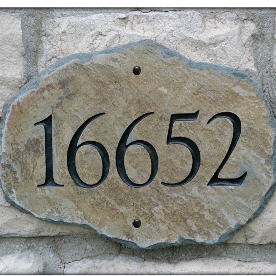 House Numbers * Top 10 The Slate Masons Carved Stone House Numbers / Address Plaque / Marker / Slate Sign