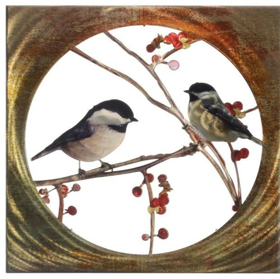 Outdoor Decor * Brand New Next Innovations Wall Art 16 16 Chickadees