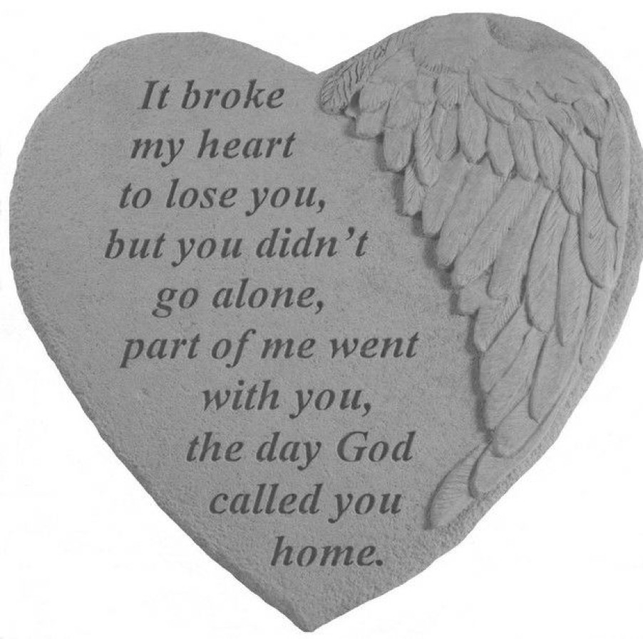 Outdoor Decor * Cheap Kay Berry Inc Winged Heart Stone, "It Broke My Heart"