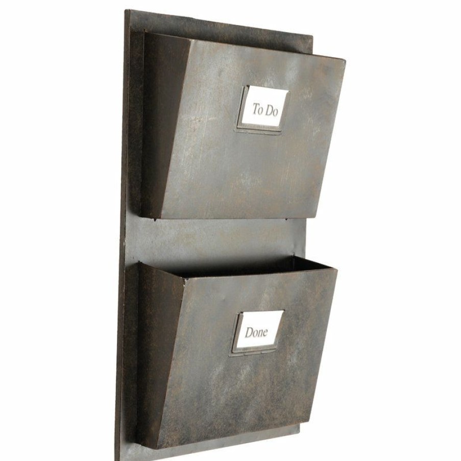 Mailboxes * Flash Sale Linon Home Decor Products Linon Industrial Metal Two Slot Mailbox In Rustic Gray