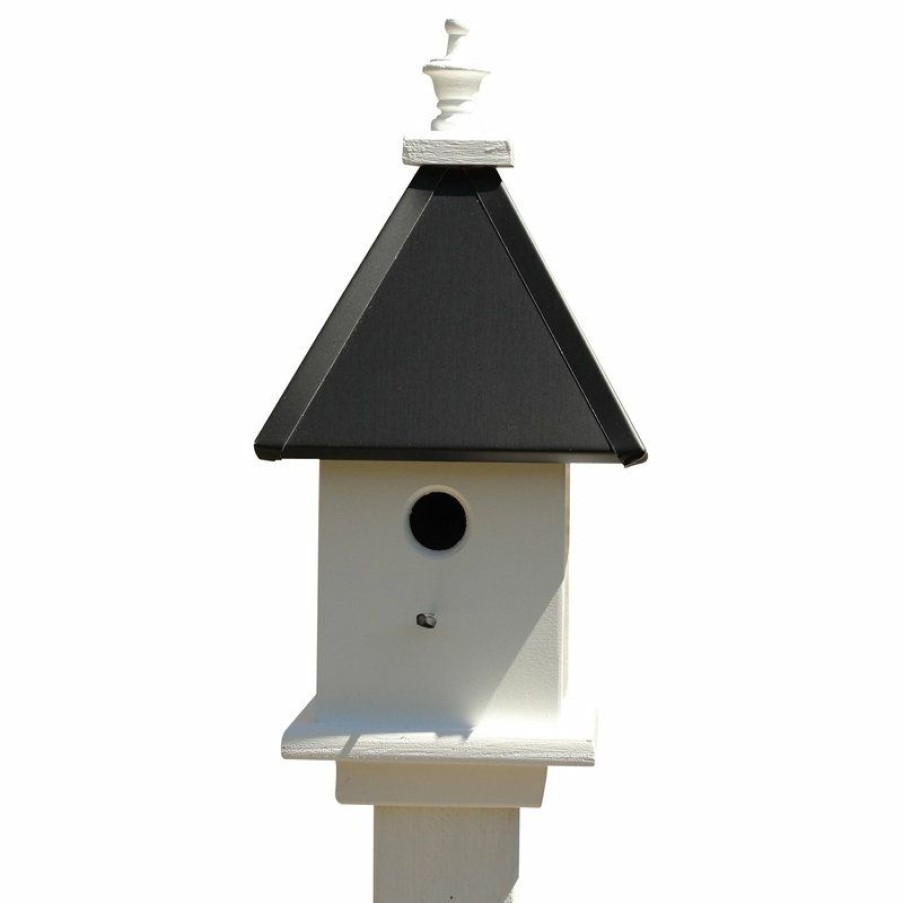 Outdoor Decor * Best Deal Wooden Expression Birdhouses Manor, Black Aluminum