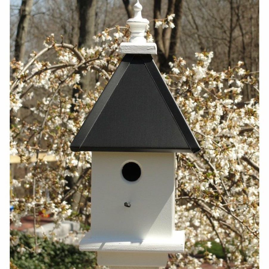 Outdoor Decor * Best Deal Wooden Expression Birdhouses Manor, Black Aluminum