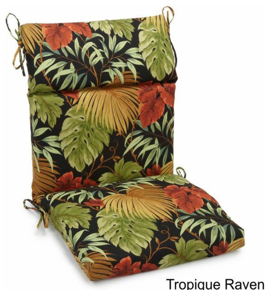 Outdoor Decor * Top 10 Blazing Needles 22 X45 Outdoor Squared Seat/Back Chair Cushion, Tropique Raven