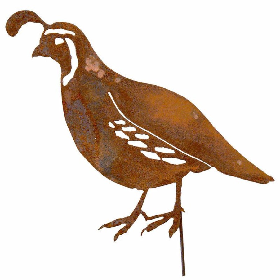 Outdoor Decor * Wholesale Rustybirds California Quail, Male Stake