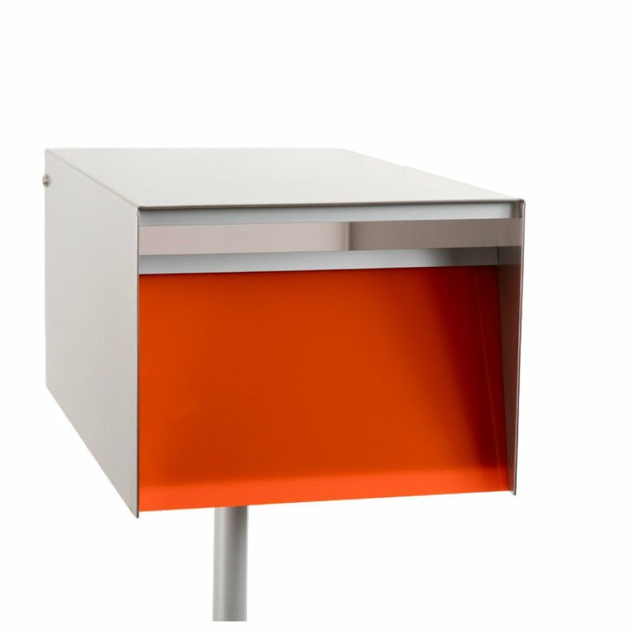 Mailboxes * Hot Sale Fos Designs Usa Urban Back Opening Zincalume (Silver Casing) Mailbox, Orange