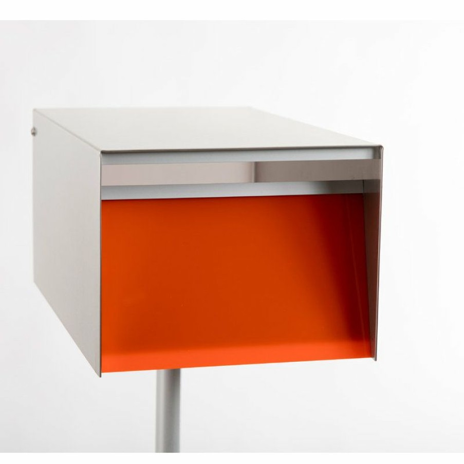 Mailboxes * Hot Sale Fos Designs Usa Urban Back Opening Zincalume (Silver Casing) Mailbox, Orange