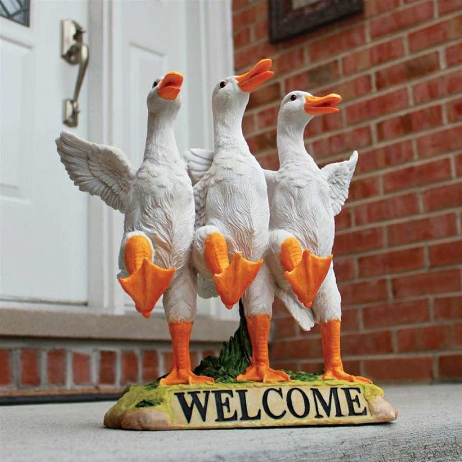 Outdoor Decor * Top 10 Design Toscano Delightful Dancing Ducks Welcome Sign