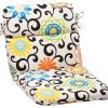 Outdoor Decor * Deals Pillow Perfect Inc Pom Pom Play Lagoon Rounded Corners Chair Cushion