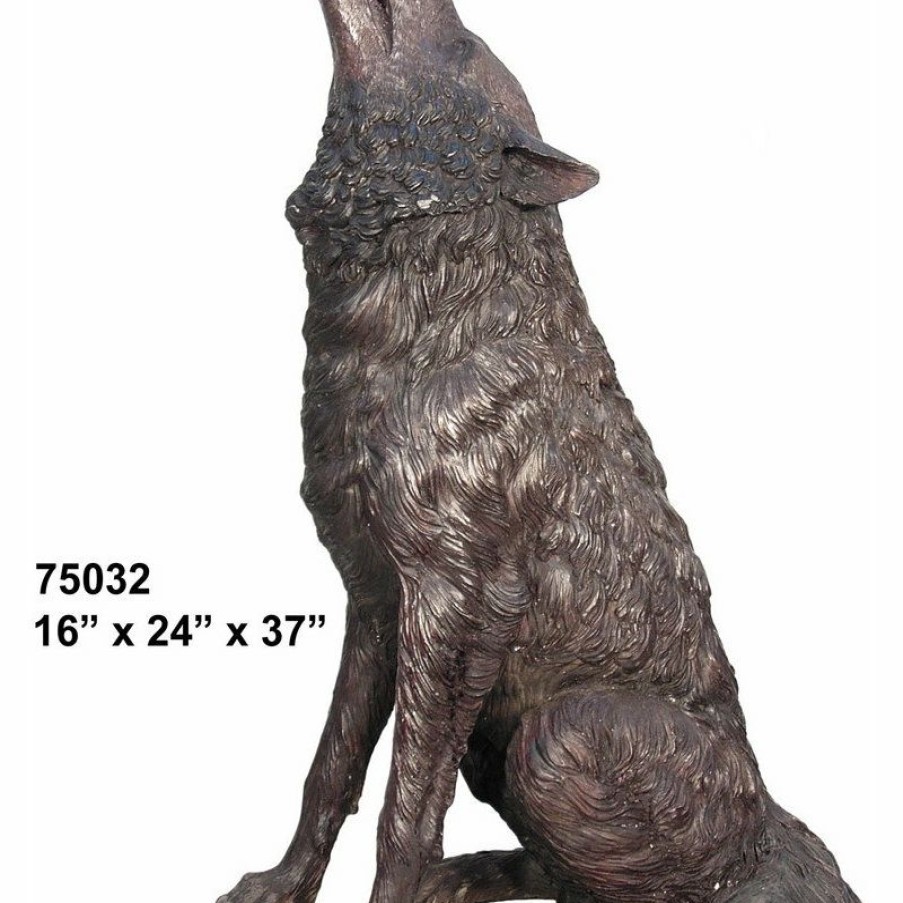 Outdoor Decor * New Bronze West Imports, Inc. Howling Wolf