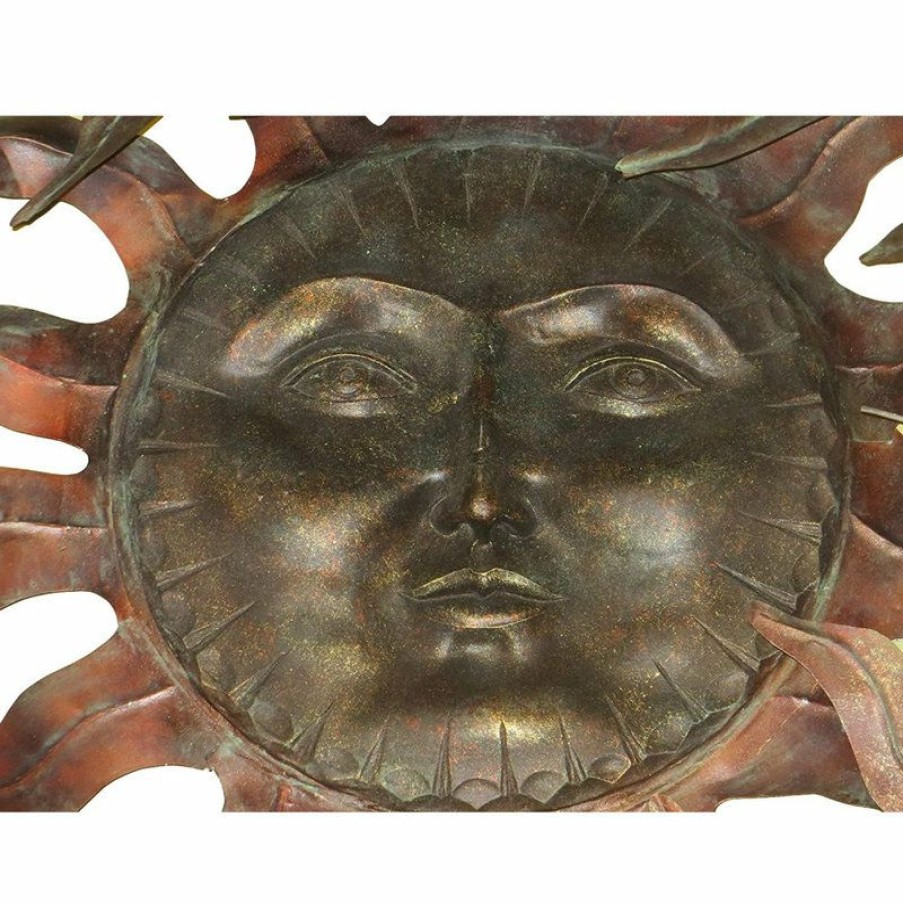 Outdoor Decor * Best Deal My Swanky Home Elegant Sun Face Wall Art Plaque, Indoor Outdoor Garden Sculpture Copper