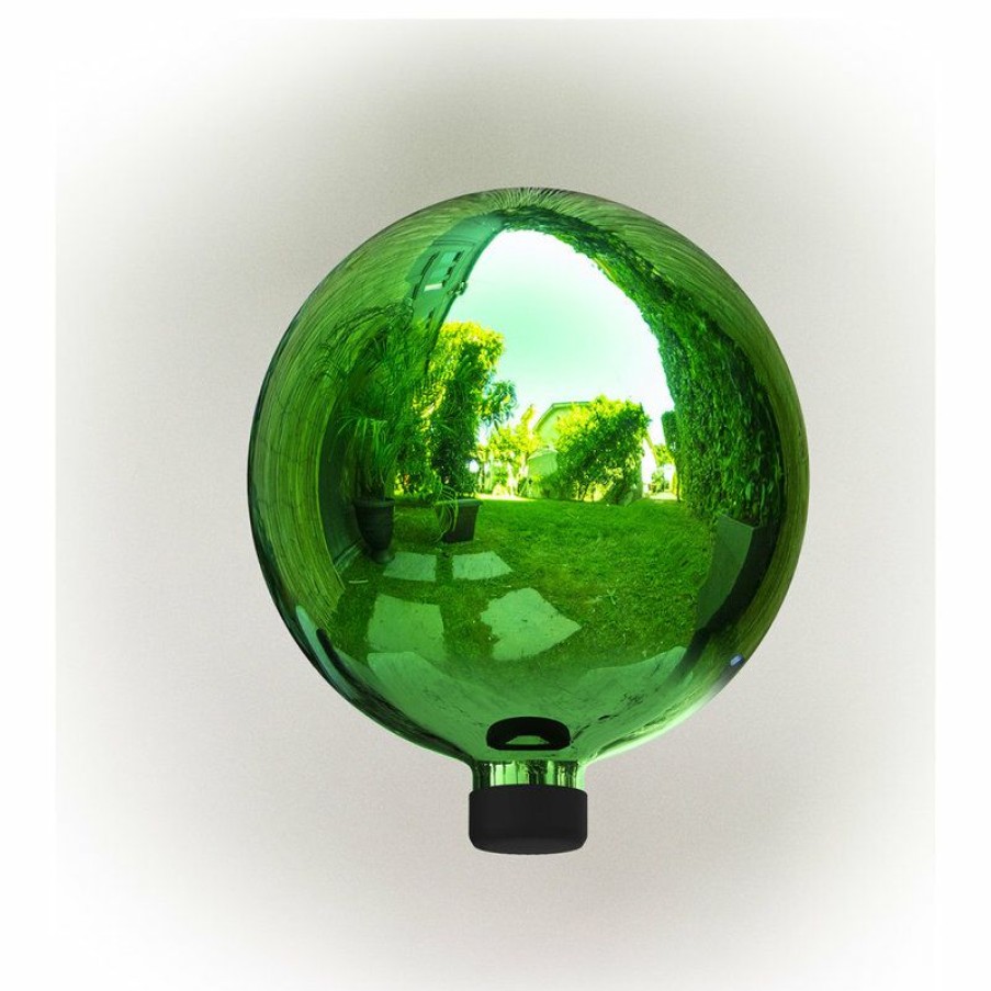 Outdoor Decor * Coupon Alpine Corporation 10 Diamater Indoor/Outdoor Glass Gazing Globe Festive Yard Decor, Green