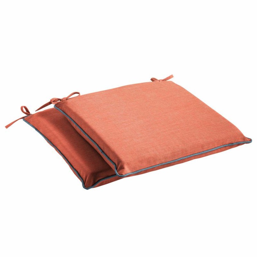 Outdoor Decor * Wholesale Mozaic Home Sunbrella Cast Coral/ Spectrum Denim Outdoor Chair Pad Set, 17 17