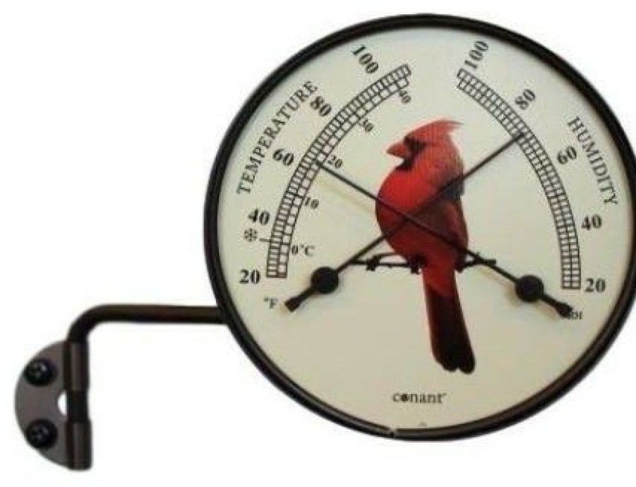 Outdoor Decor * Best Pirce Weems & Plath Conant Decor Comfortmeter With Cardinal Dial, Bronze Patina