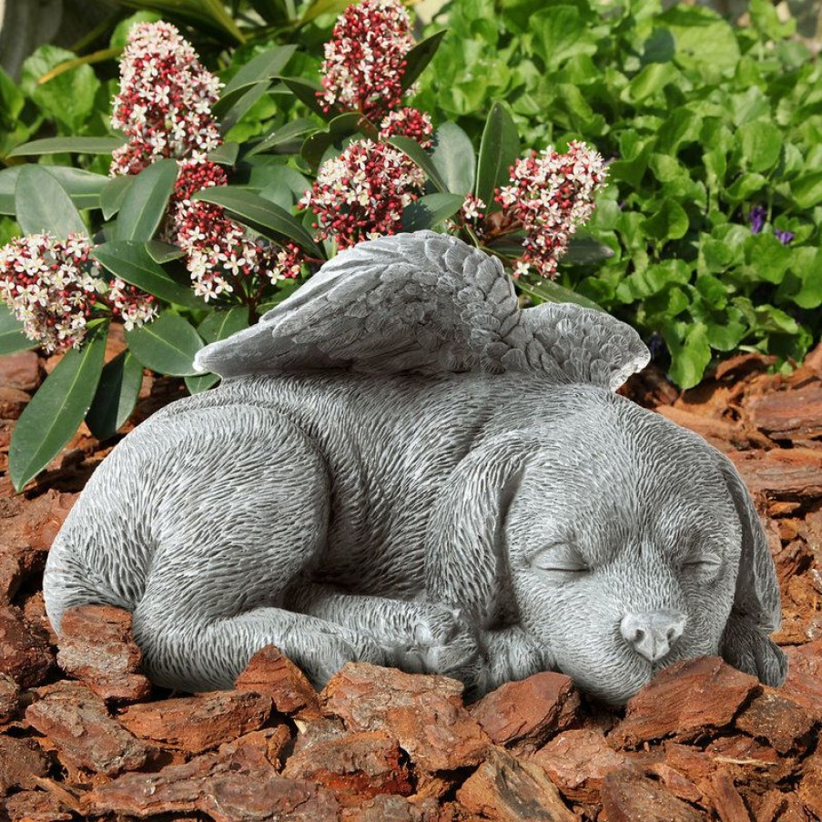 Outdoor Decor * Outlet Pet Memorial Statue-Sleeping Angel Dog Keepsake By Pure Garden