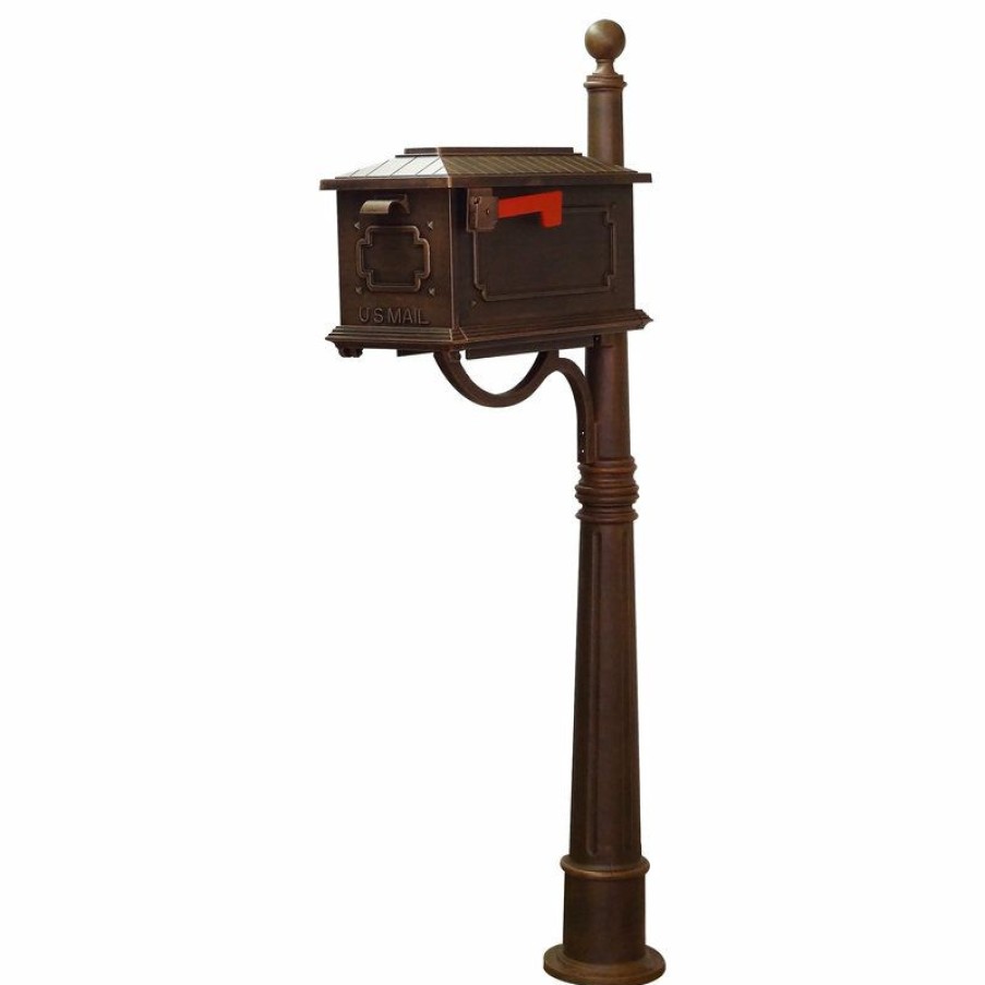 Mailboxes * Brand New Special Lite Products Company Kingston Curbside Mailbox With Ashland Mailbox Post Unit, Copper