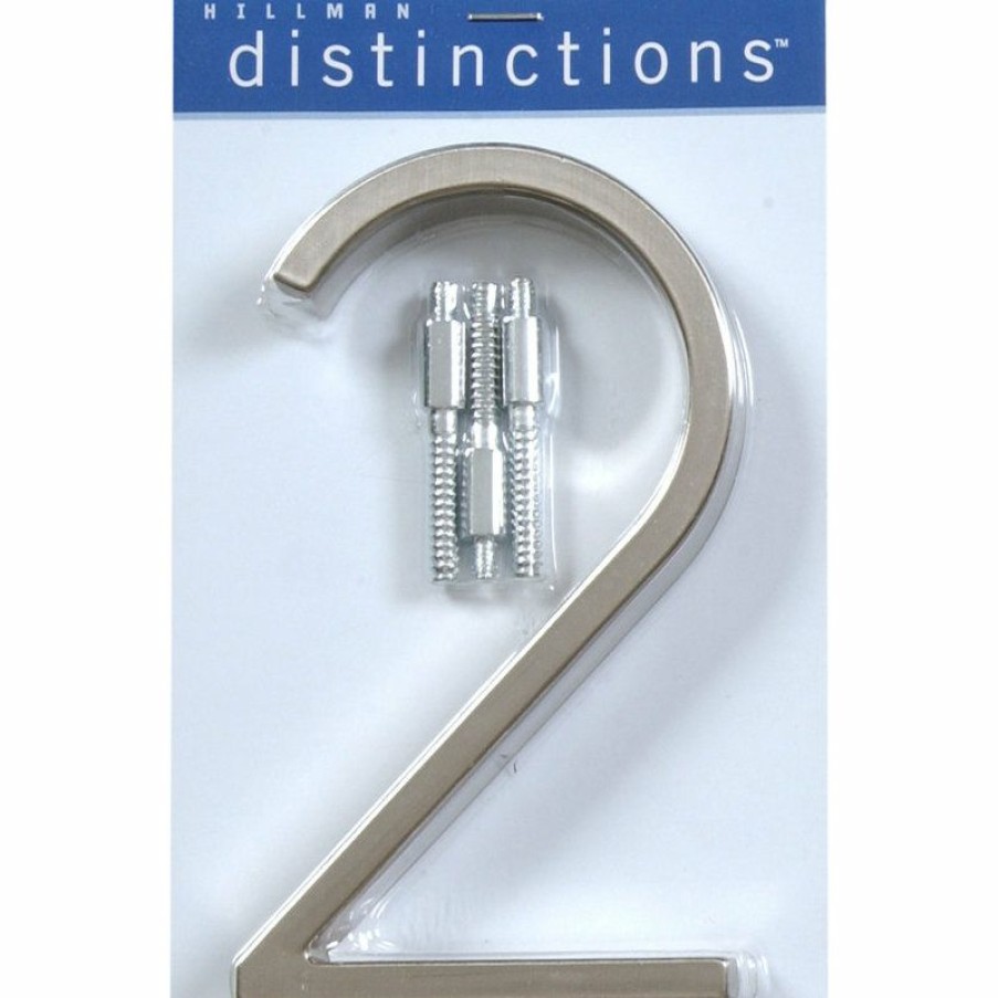 House Numbers * Top 10 The Hillman Group Floating House Number, Brushed Nickel, Number 2