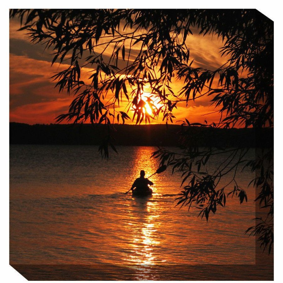 Outdoor Decor * Outlet West Of The Wind Kayak Sunset Outdoor Art