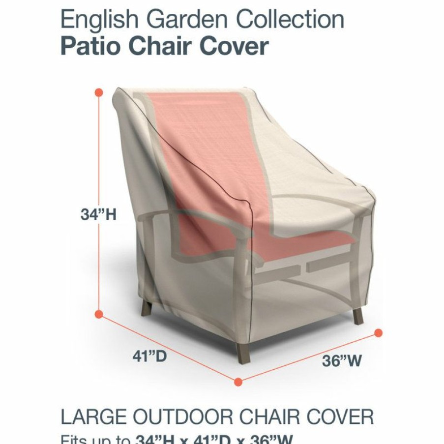 Outdoor Furniture * Buy Budge English Garden Tan Tweed Large Outdoor Chair Cover, 34 X36 X41