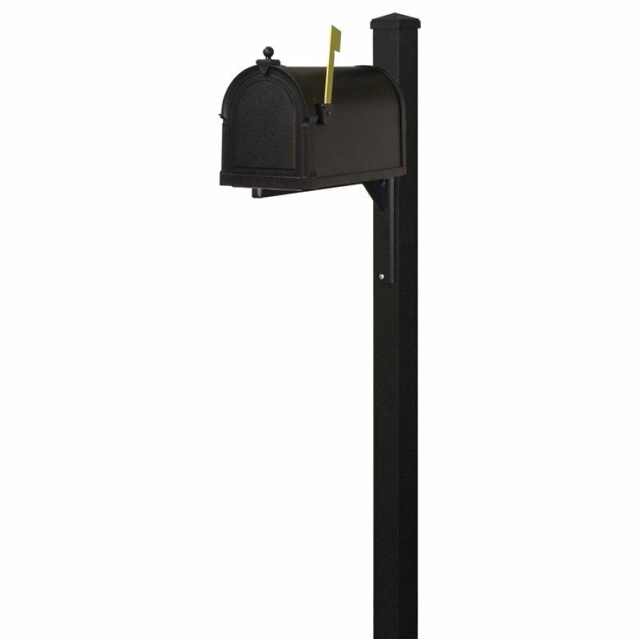 Mailboxes * Wholesale Special Lite Products Company Berkshire Curbside Mailbox And Wellington Decorative Post, Black