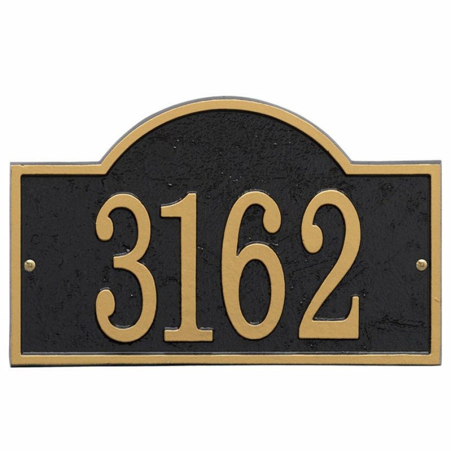 House Numbers * Budget Whitehall Products Whitehall Address Sign House Numbers Address Plaque, Arch Black/Gold