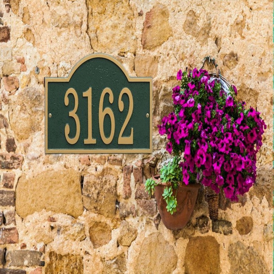 House Numbers * Budget Whitehall Products Whitehall Address Sign House Numbers Address Plaque, Arch Black/Gold